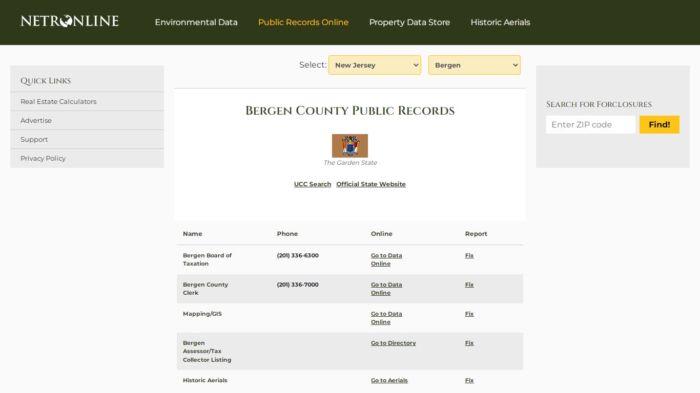 Bergen County Public Records - NETROnline.com